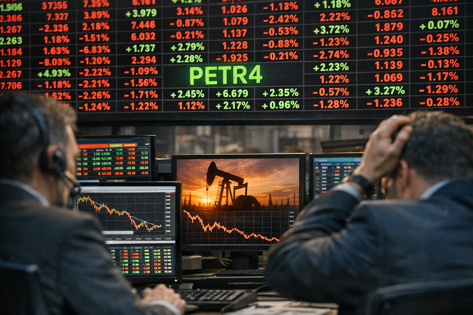 Painel da bolsa brasileira com ações da B3, Ibovespa e reação do mercado ao principal catalisador do dia