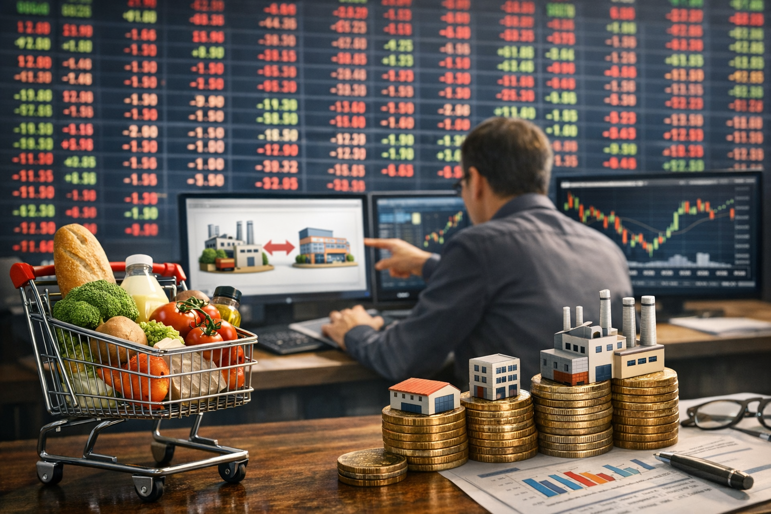 Painel da bolsa brasileira com ações da B3, Ibovespa e reação do mercado aos principais fatores do dia