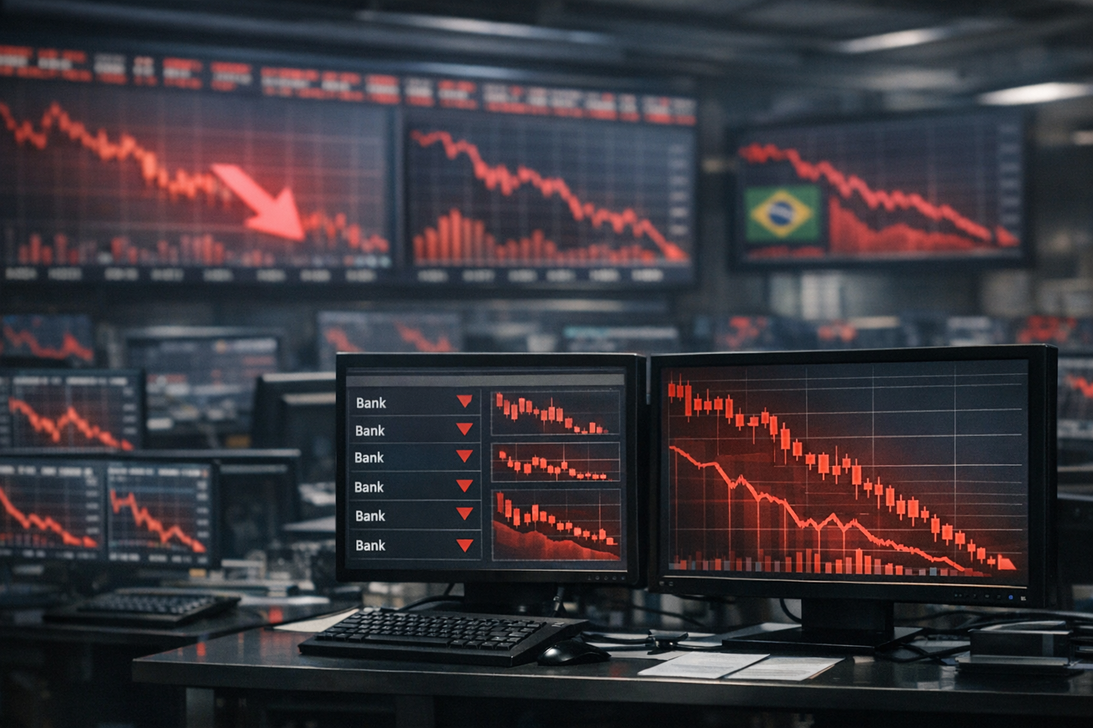 Painel da bolsa brasileira com ações da B3, Ibovespa e reação do mercado aos principais fatores do dia