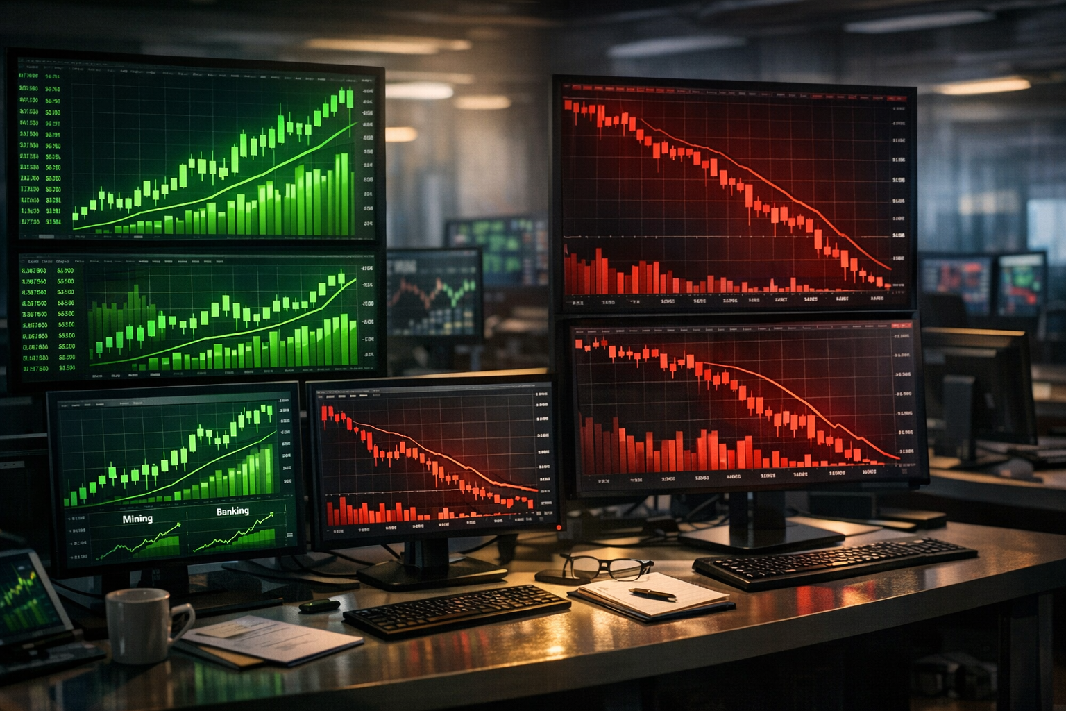 Painel da bolsa brasileira com acoes da B3, Ibovespa e variacao dos principais papeis do mercado