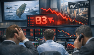 Painel da bolsa brasileira com ações da B3, Ibovespa e reação do mercado aos principais fatores do dia